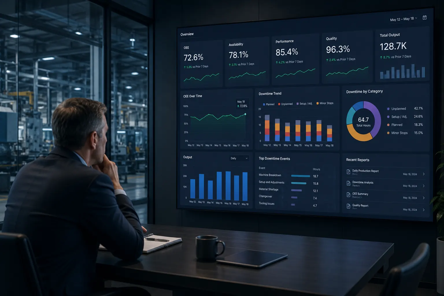 MES management analytics dashboard